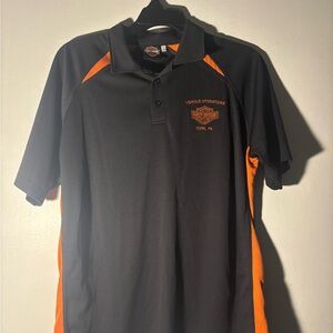Harley-Davidson Black and Orange Performance Polo